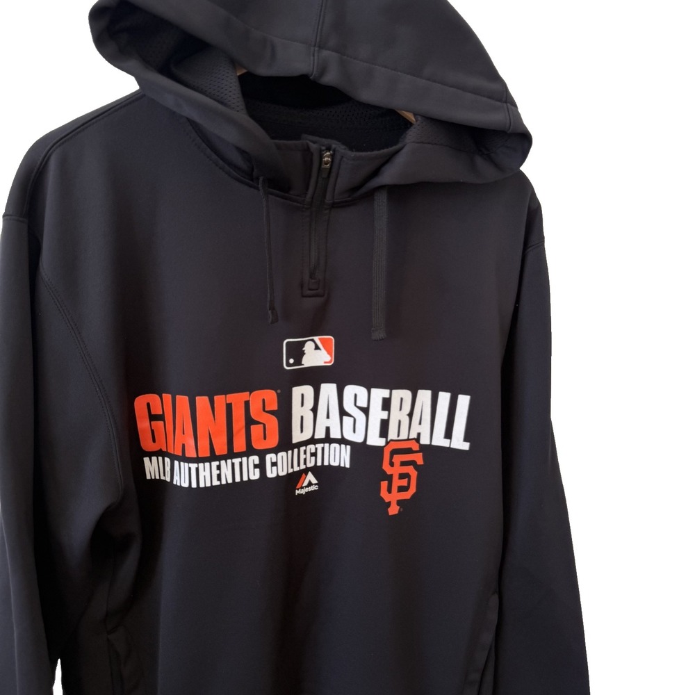 San Francisco Giants MLB Authentic Majestic Collection Hoodie Sweatshirt SF Sz M - Picture 2 of 5
